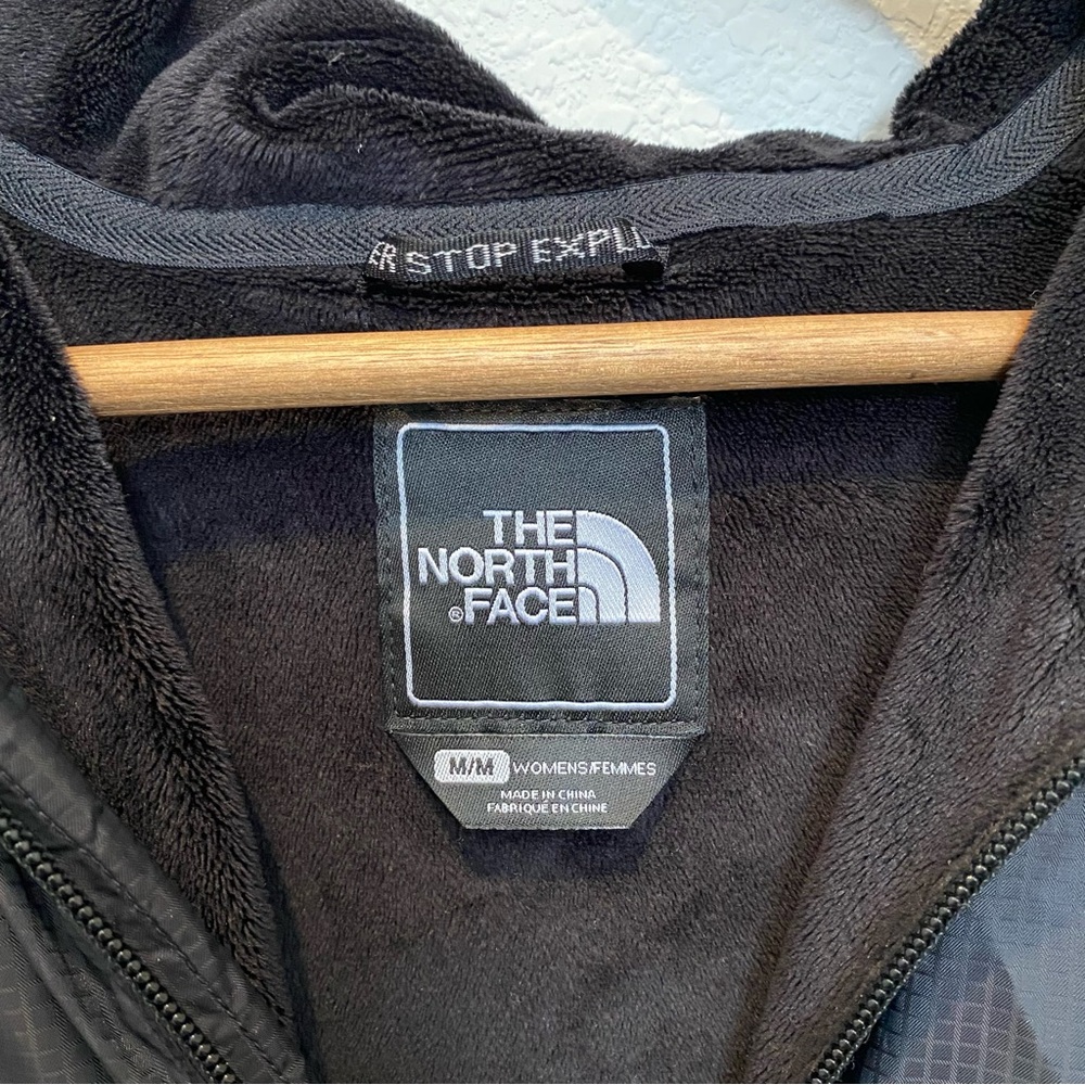 North Face Women’s Black Fleece Lined Raincoat Size M - Picture 3 of 5